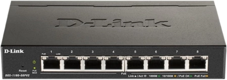 D-Link (DGS-1100-08PV2) - 8-Port Smart Managed PoE+ Switch
