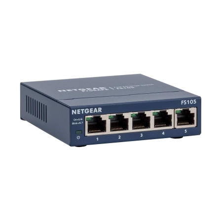 NETGEAR (FS105) - 5-Port Fast Ethernet Switch - Blue